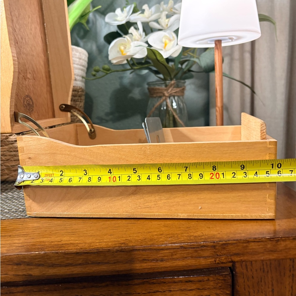 Vintage RST Wooden Recipe Box Sliding Card Holder Dovetail 3x5 Made USA - Picture 3 of 10